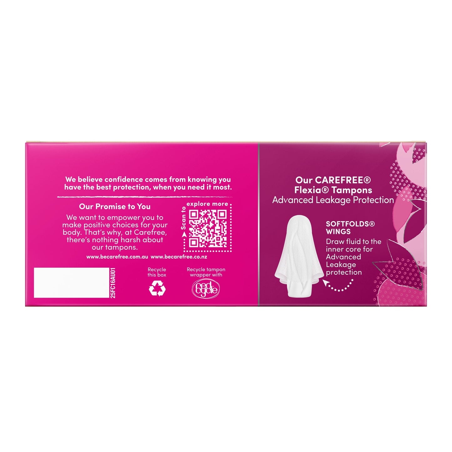 Carefree Tampons Flexia Super With Wings 16 Pack