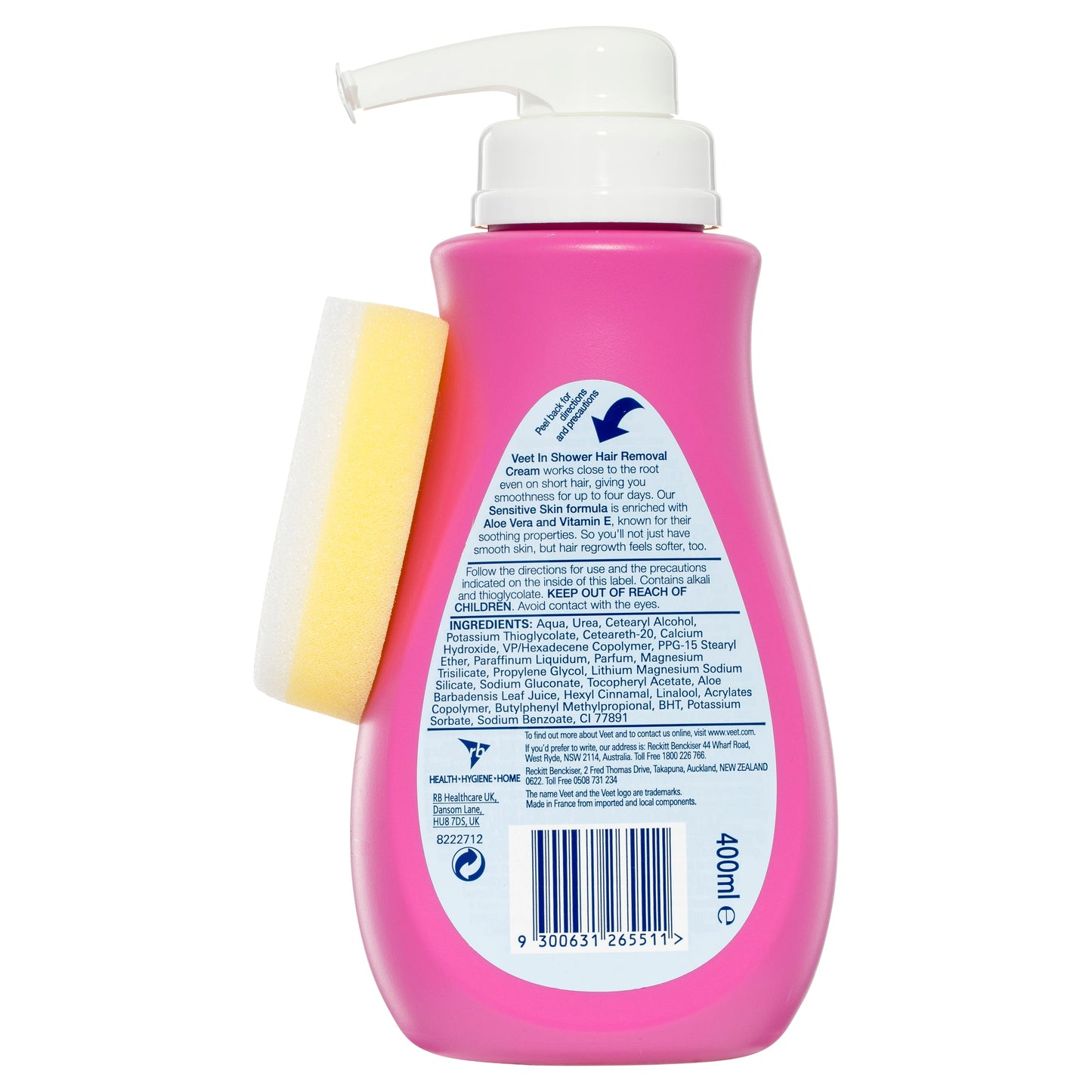 Veet In Shower Hair Removal Cream Sensitive 400ml