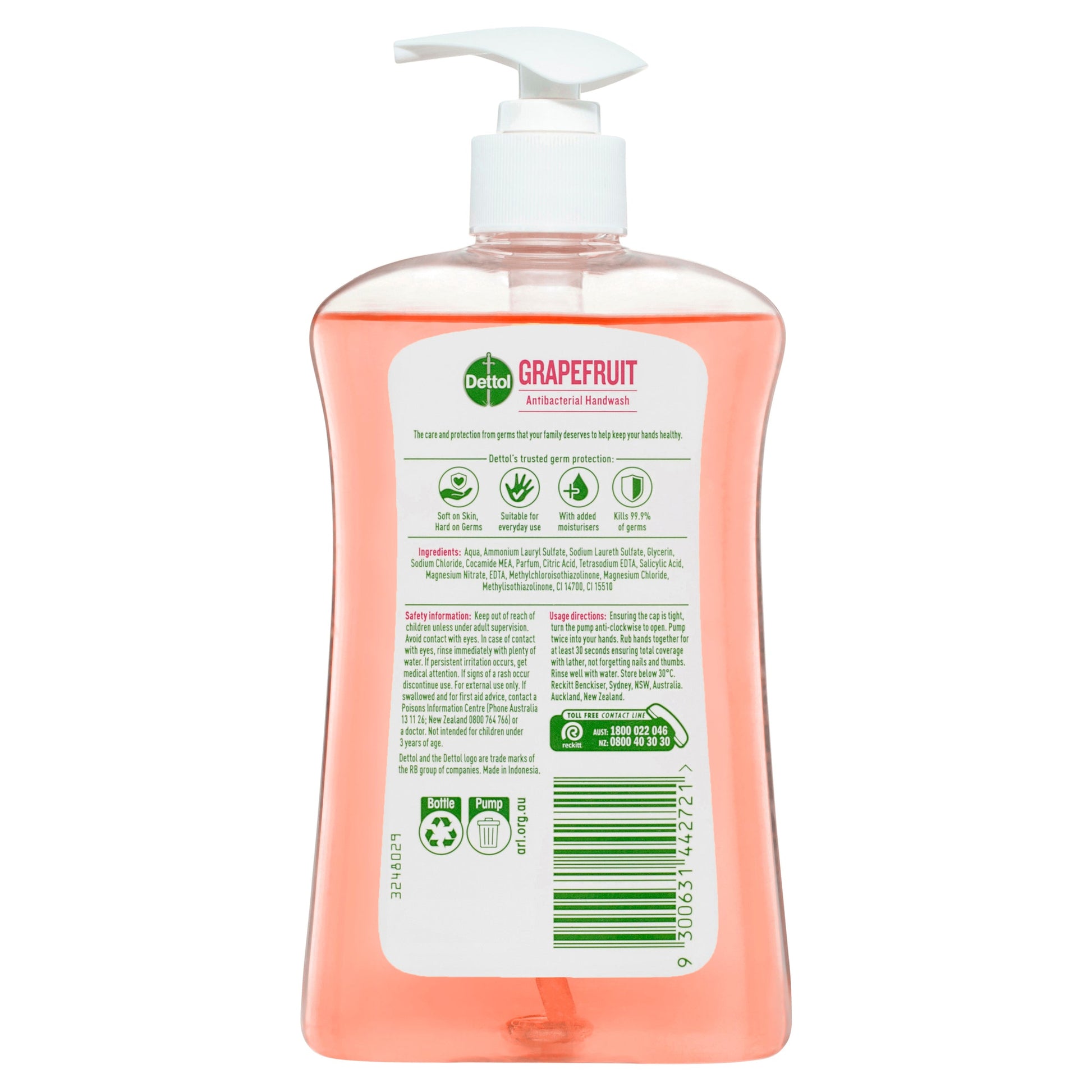 Dettol Antibacterial Liquid hand wash Pump Grapefruit 500ml