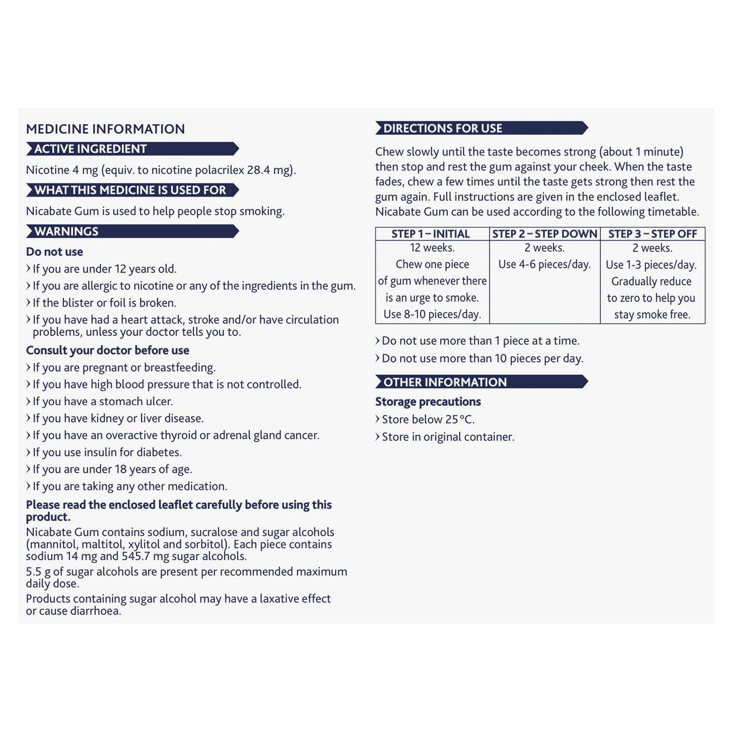 Nicabate Gum Extra Fresh Mint 4mg 200 Pieces