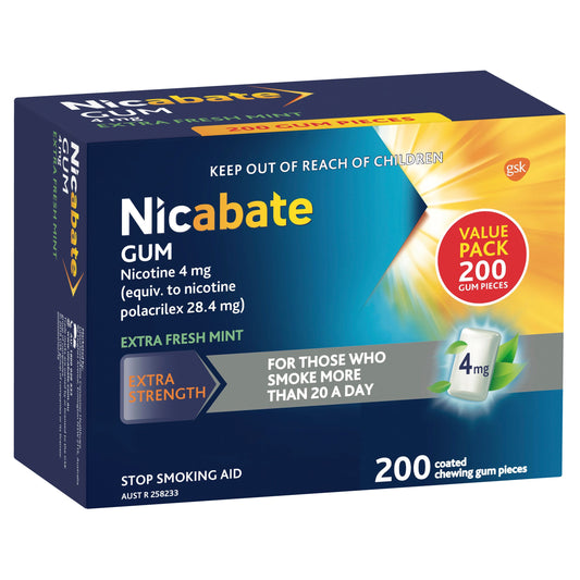 Nicabate Gum Extra Fresh Mint 4mg 200 Pieces