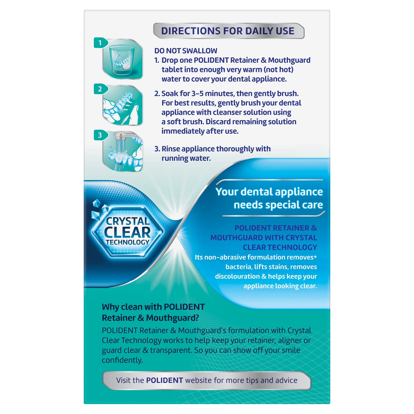 Polident Retainer and Mouthguard Cleanser 36 Tablets