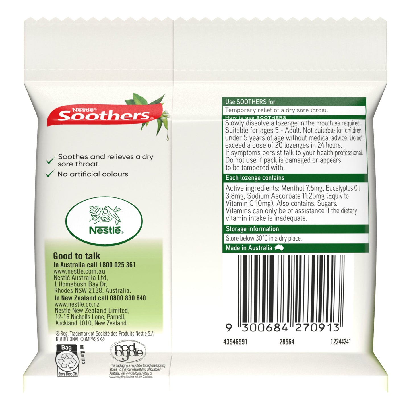 Soothers Eucalyptus & Menthol 3x10 Lozenge Multipack