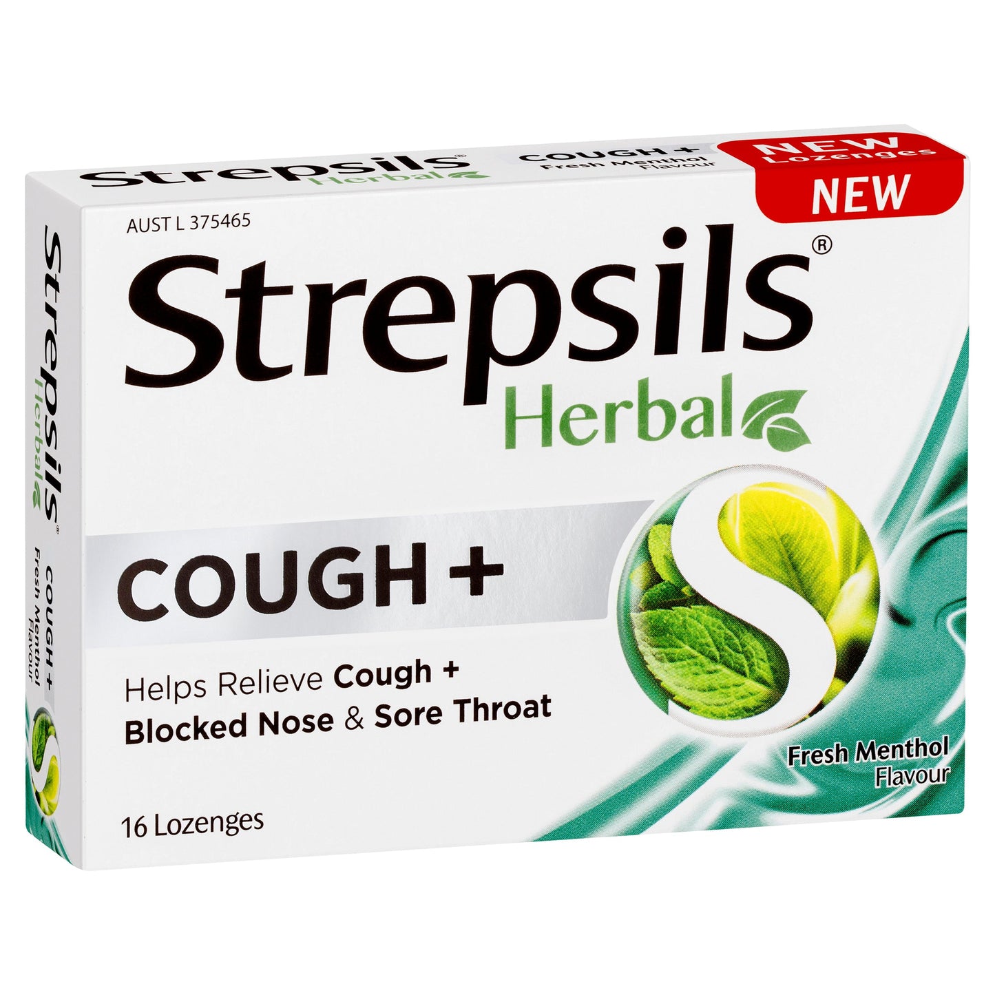Strepsils Herbal Cough + Lozenges Fresh Menthol 16PK