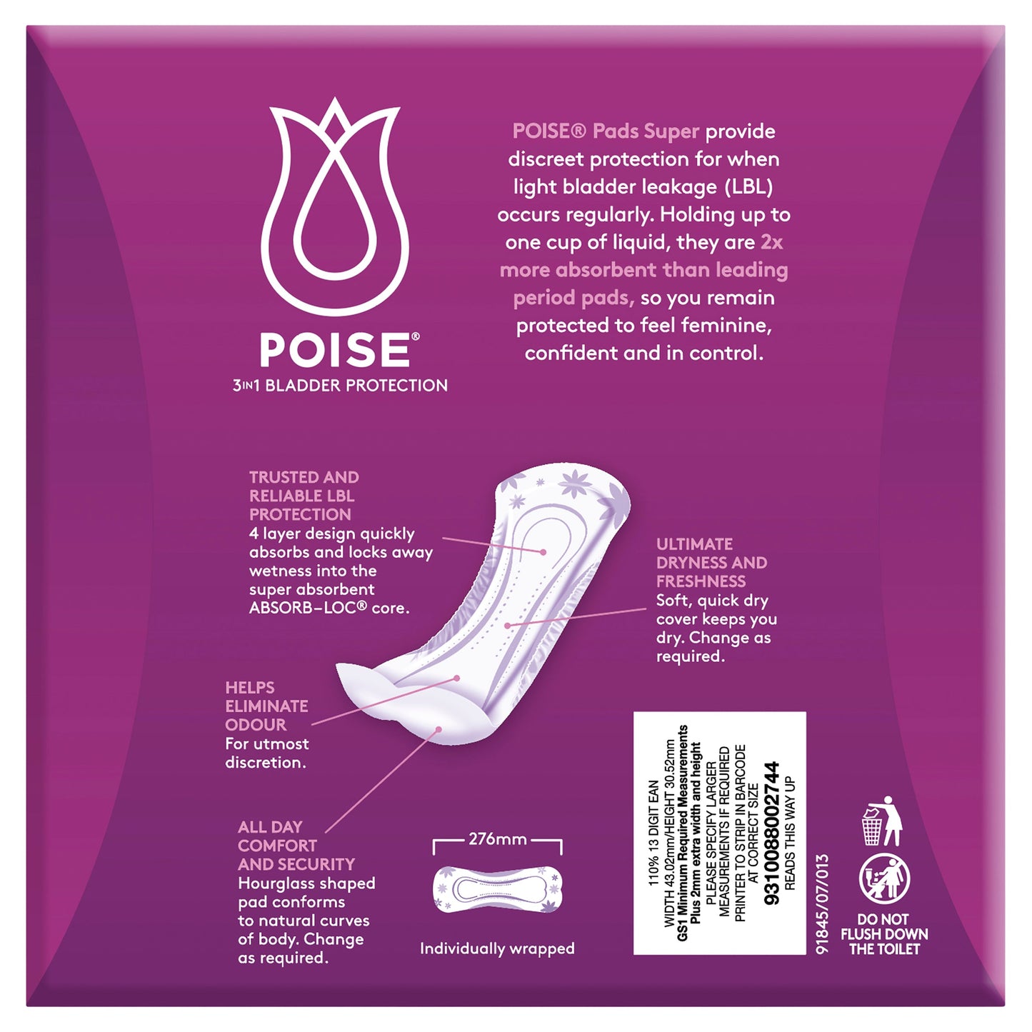 Poise Pads For Bladder Leaks SUPER 28 Pack