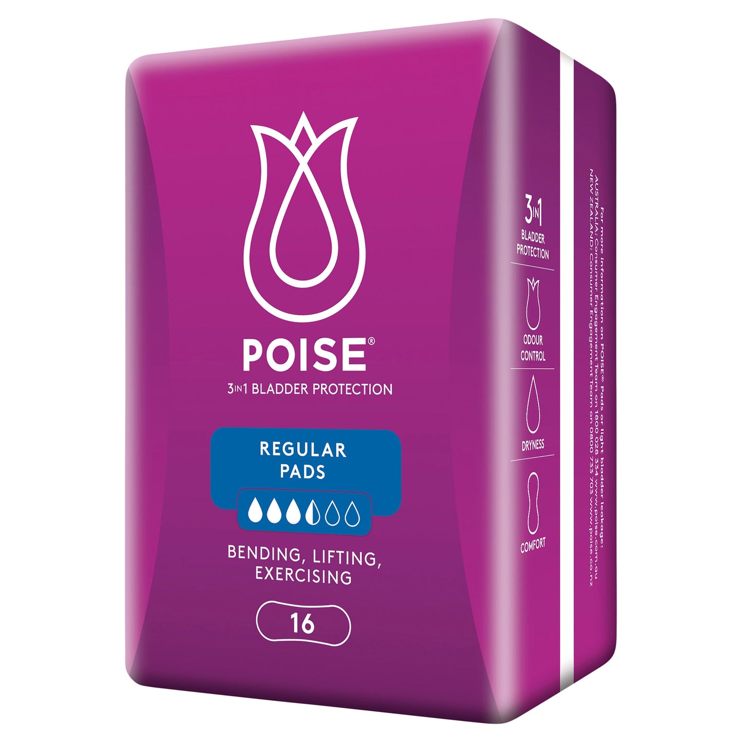 POISE REGULAR PAD 16PK