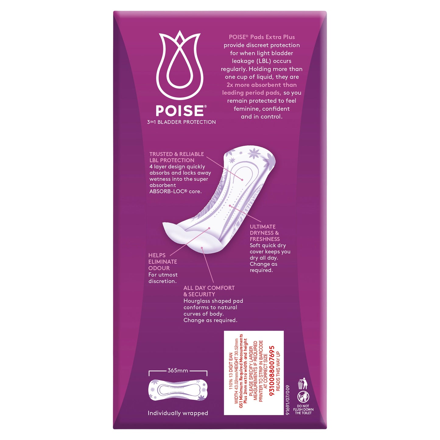 Poise Pads For Bladder Leaks Extra Plus 10 Pack
