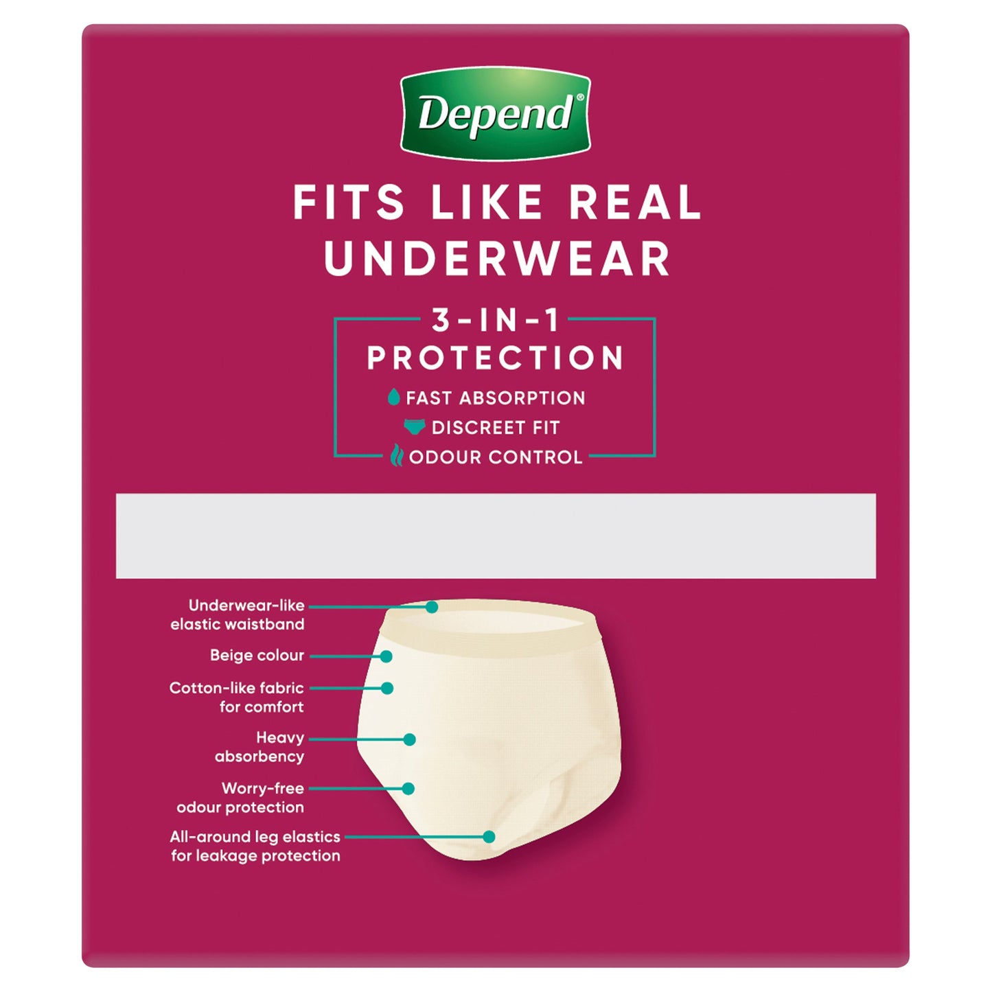 Depend Real-Fit Underwear For Women Extra Large  8 Pack
