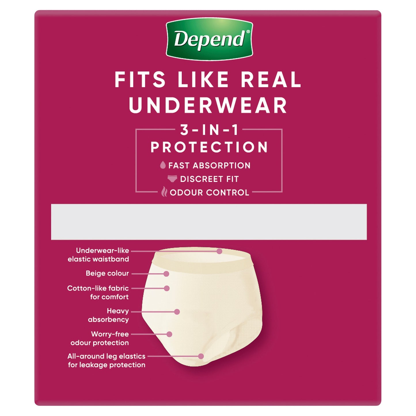 Depend Women Real Fit Underwear 8 Medium