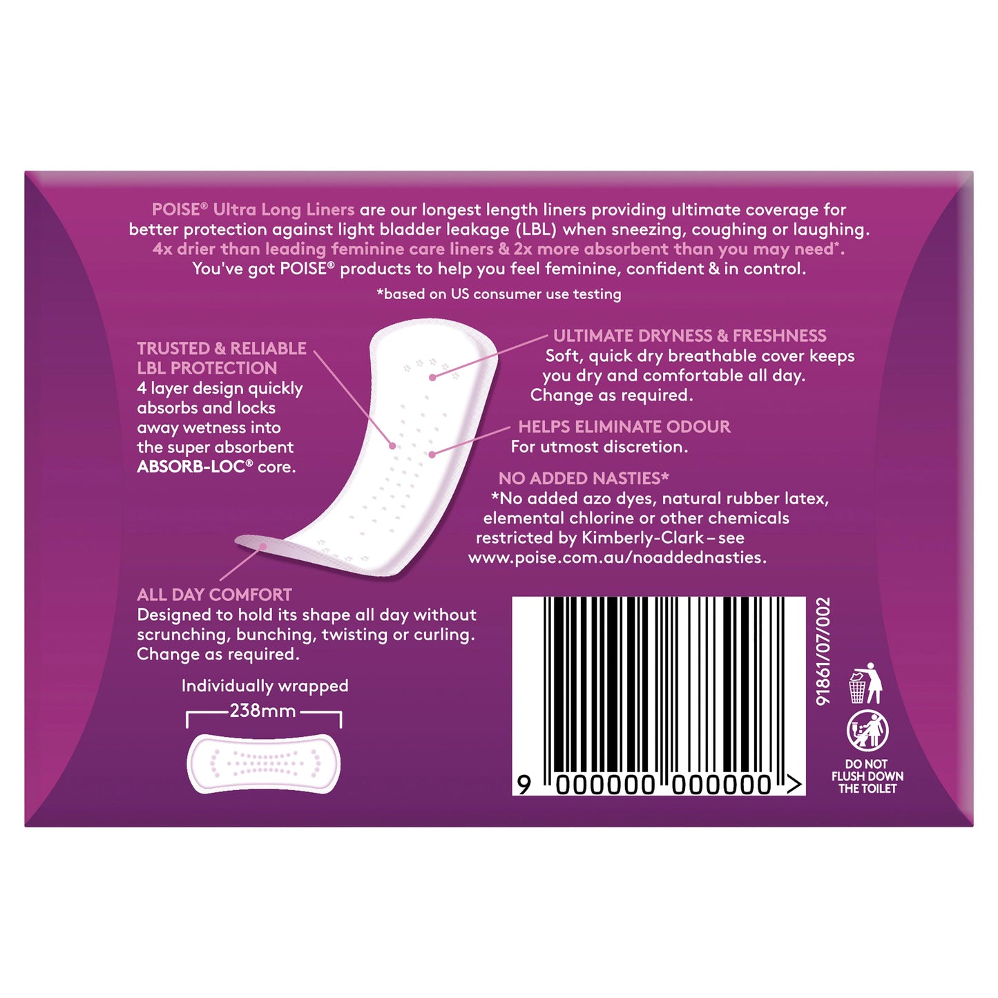 POISE ULTRA LONG LINER 20PK
