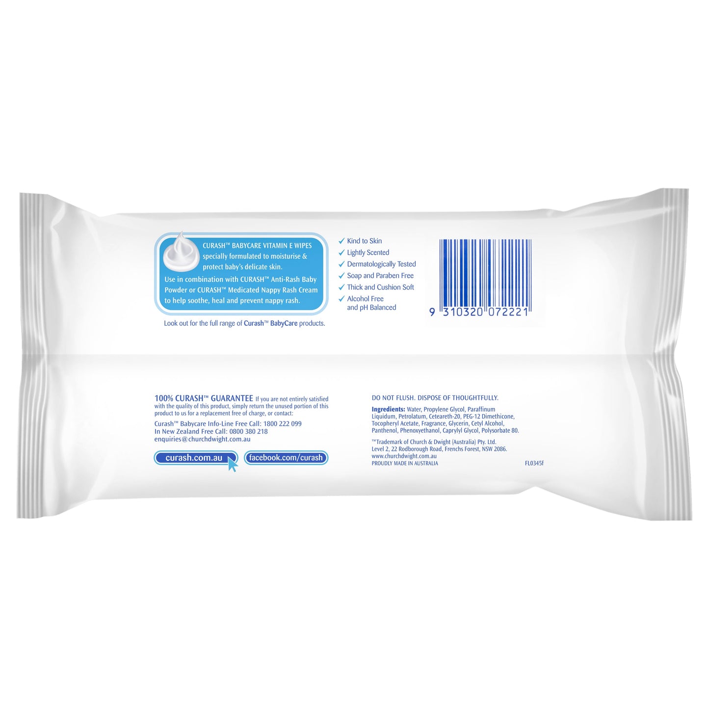Curash Babycare Vitamin E Baby Wipes 80