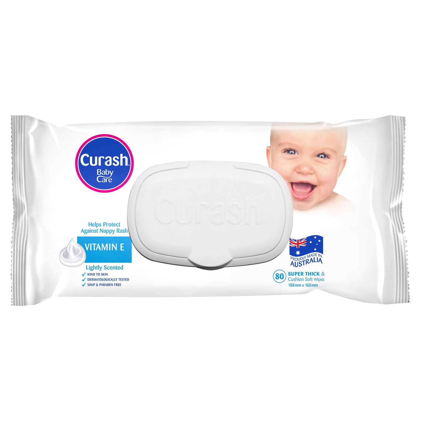 Curash Babycare Vitamin E Baby Wipes 80