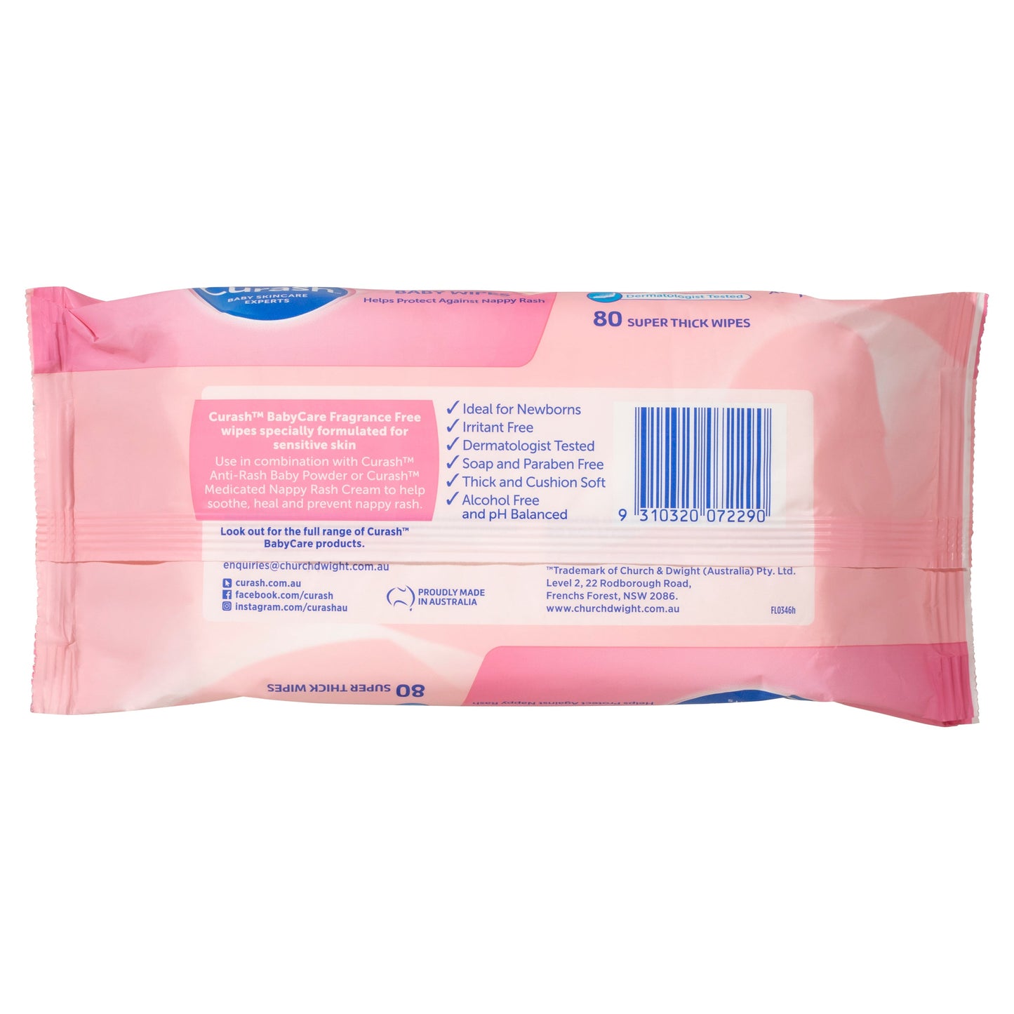 Curash Wipes Fragrance Free  80
