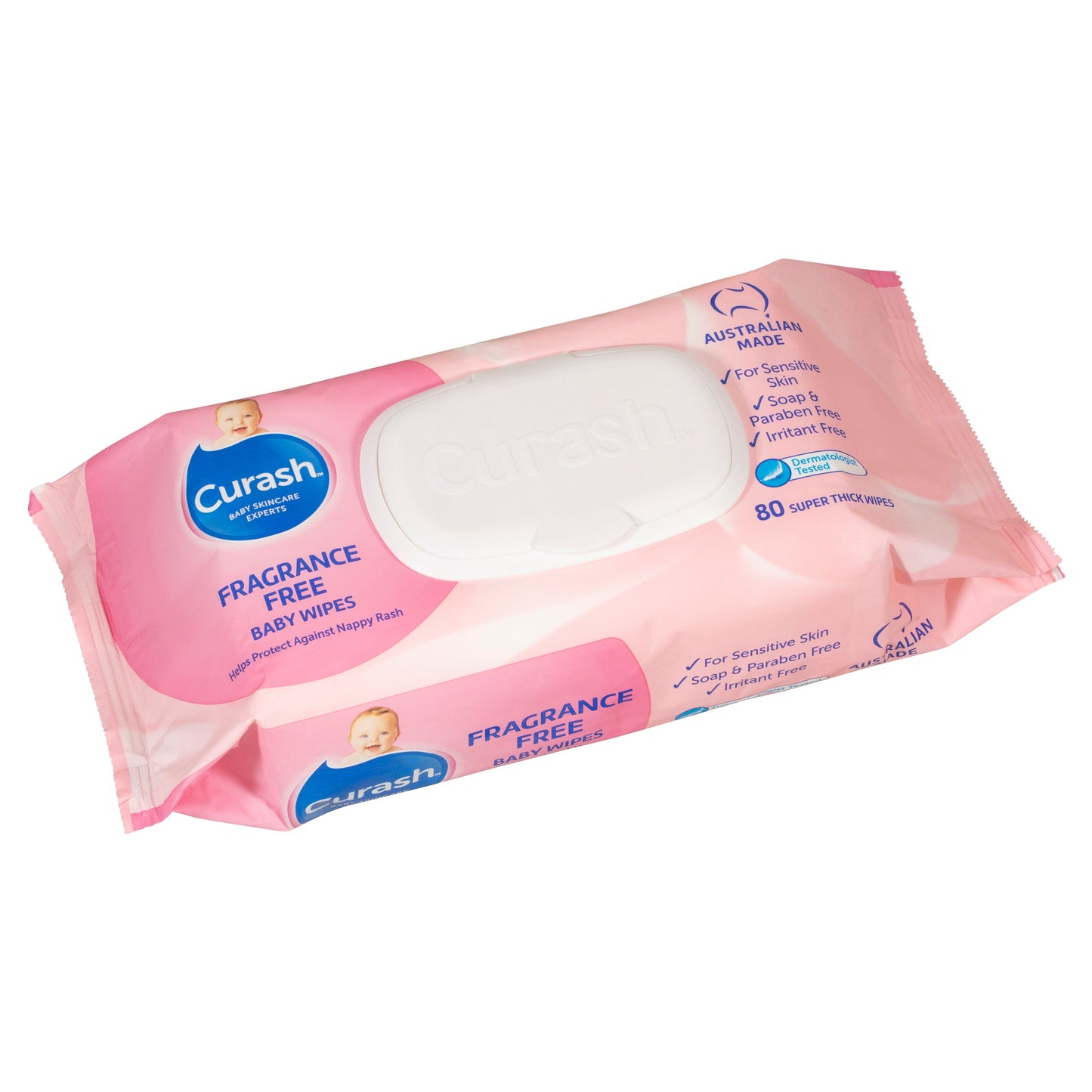 Curash Wipes Fragrance Free  80