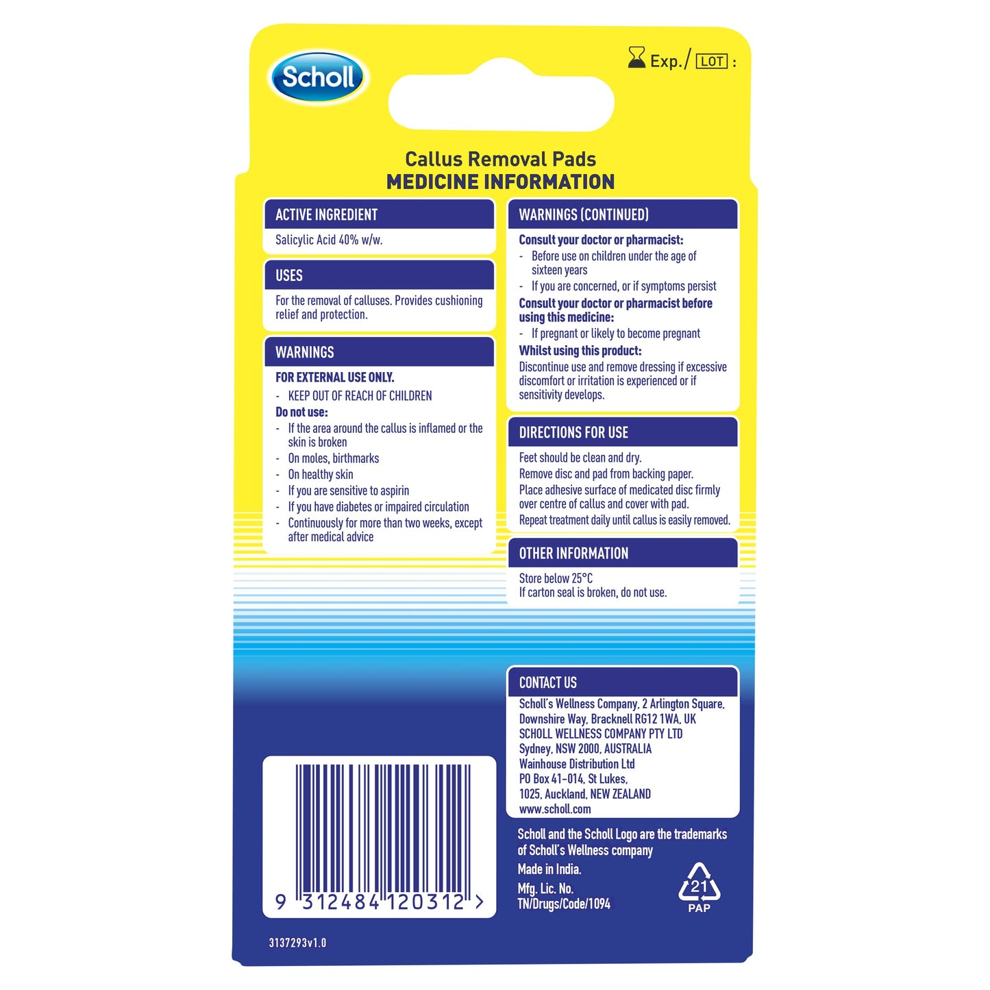 Scholl Callous Removal Pads