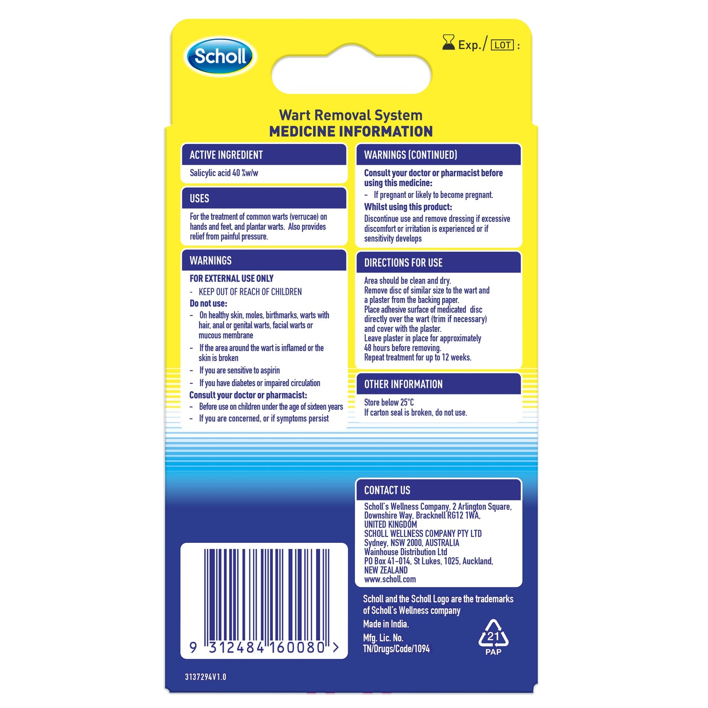 Scholl Wart Removal System Washproof