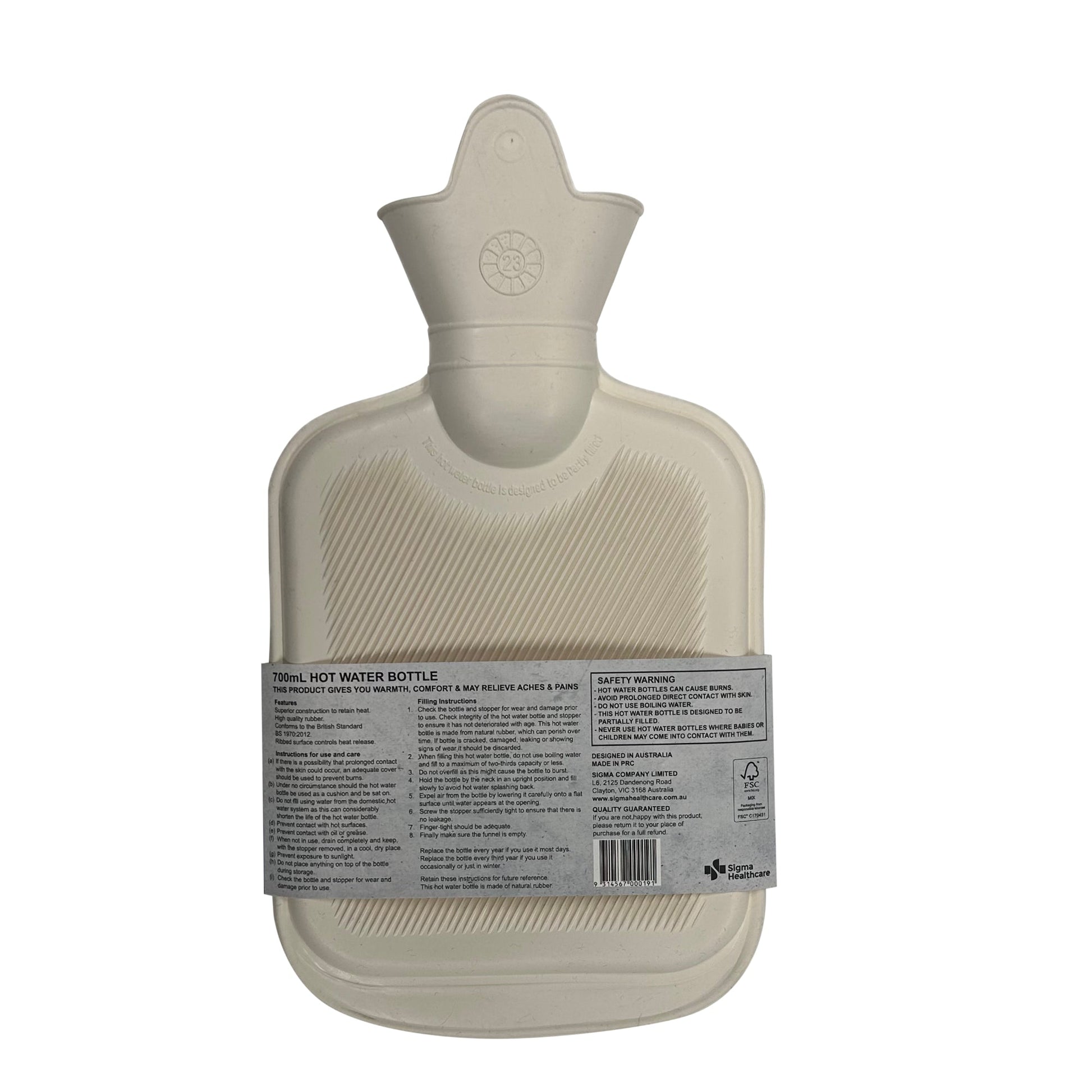 Pharmacy Care Hot Water Btle 700Ml White