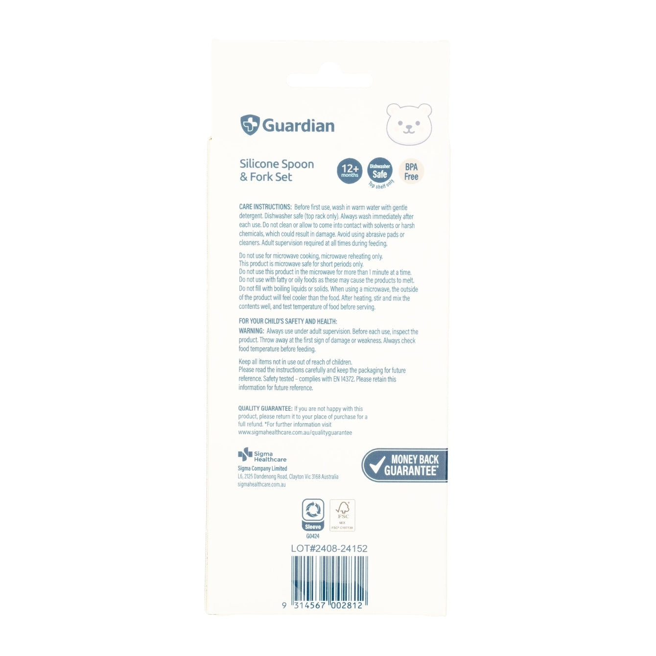 Guardian Silicone Spoon & Fork Set Seafoam