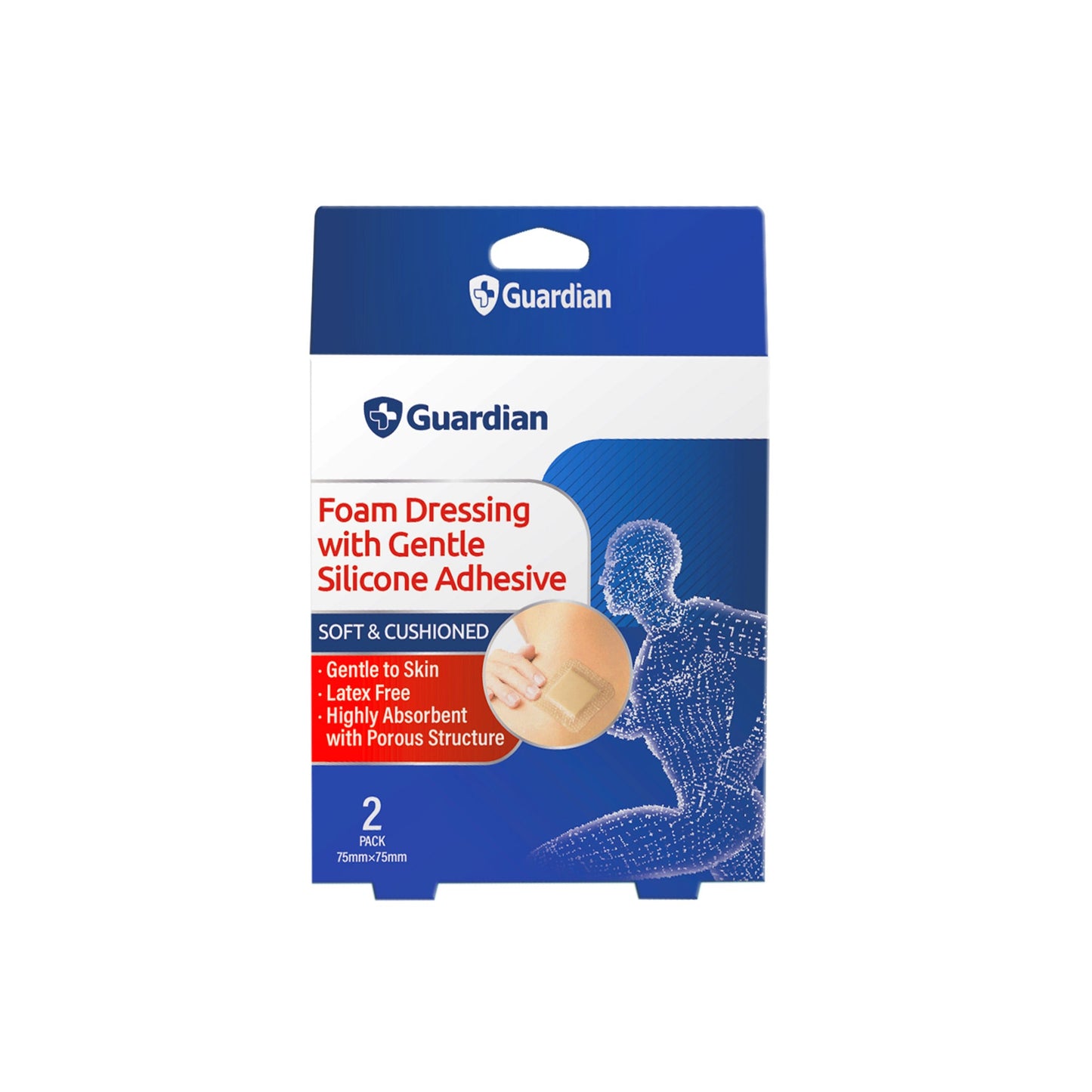 Guardian Foam Dress 75mmx75mm 2pk