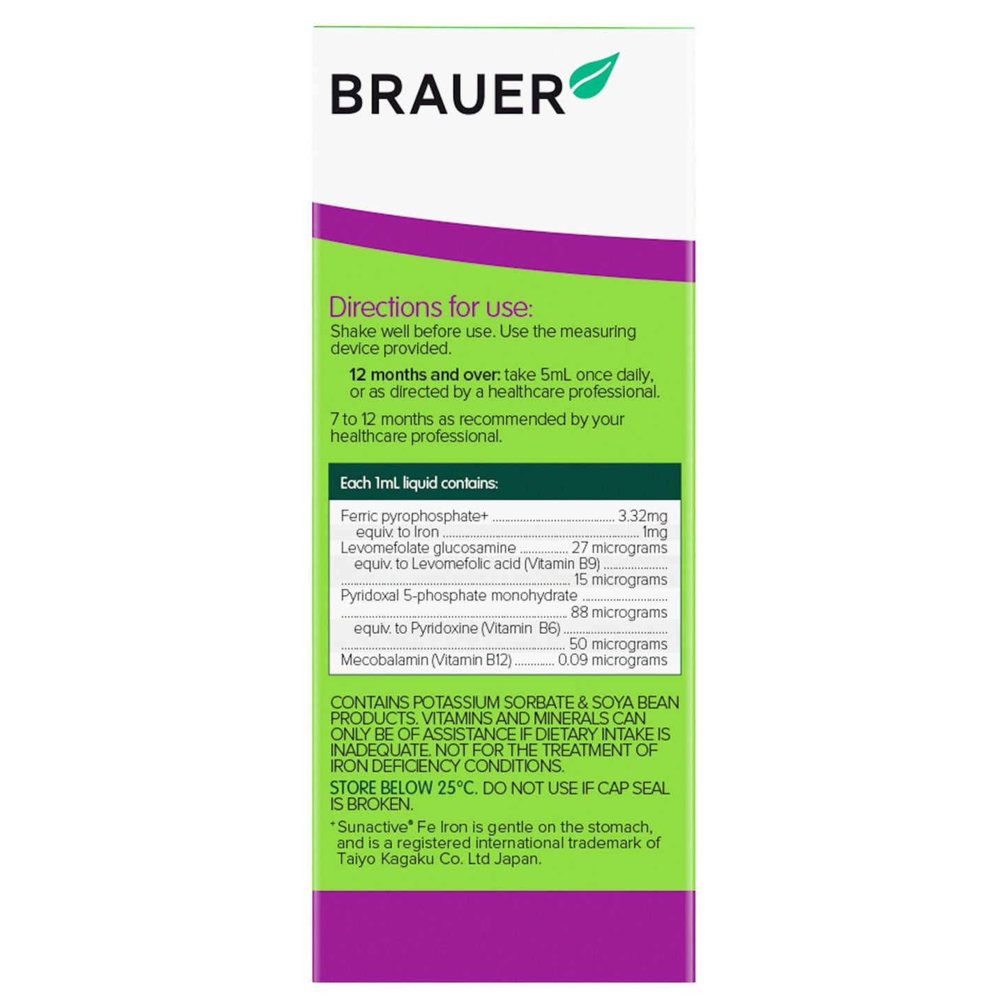 Brauer Kids Liquid Iron With Vitamin B 200ml