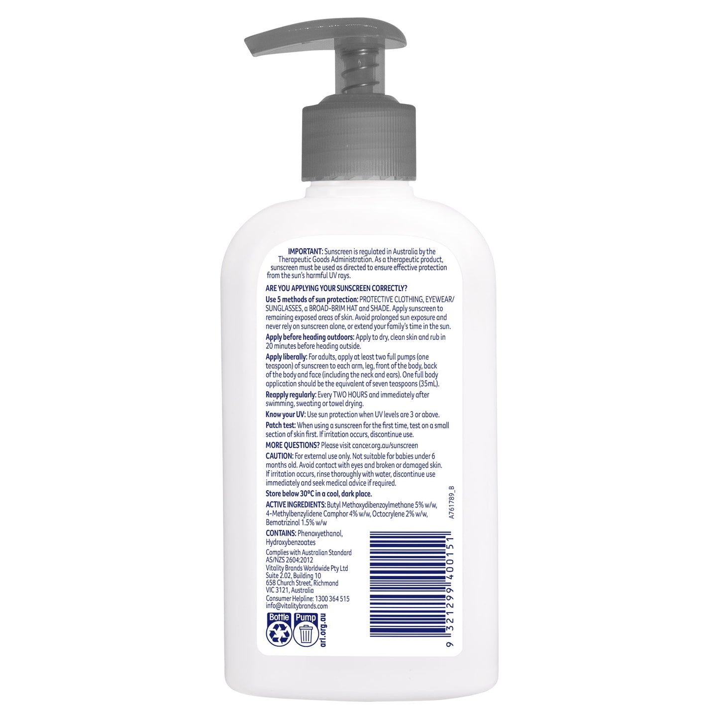 Cancer Council SPF 50+ Active 200ml Pump