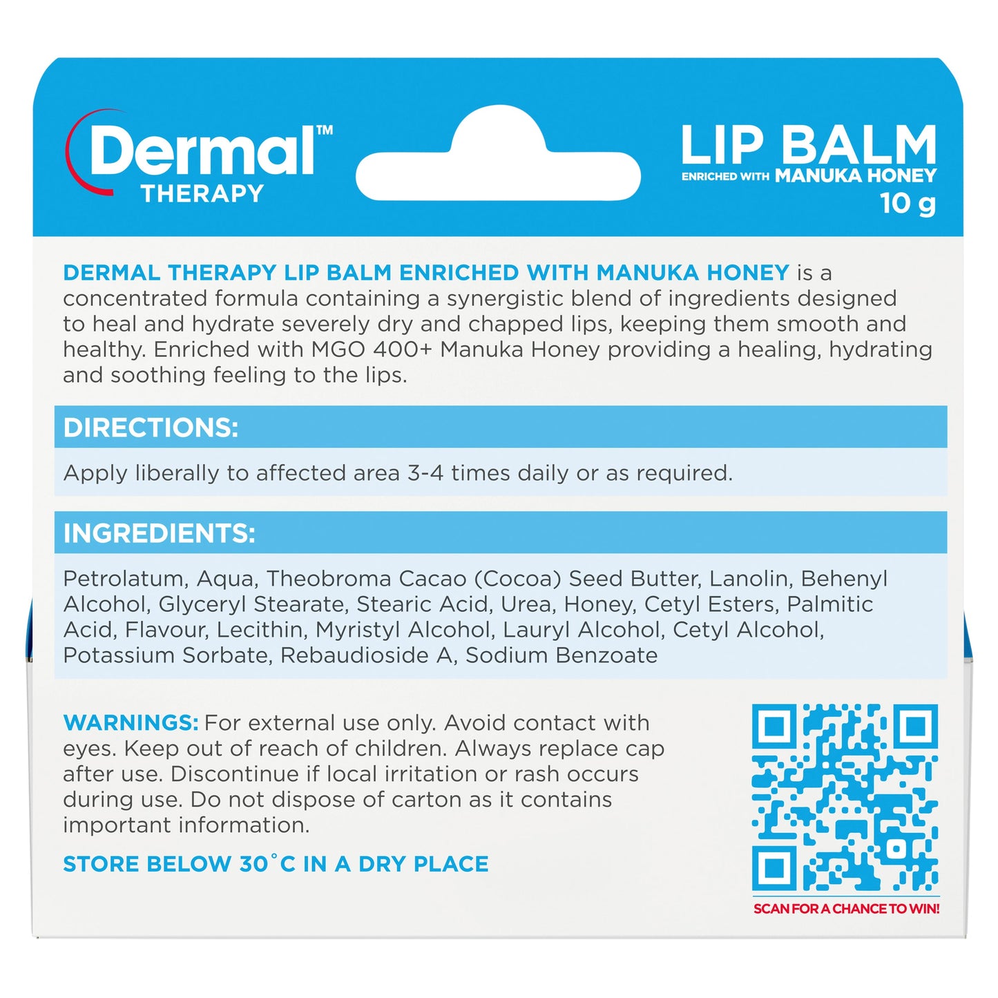 Dermal Therapy Lip Balm Manuka Honey 10g