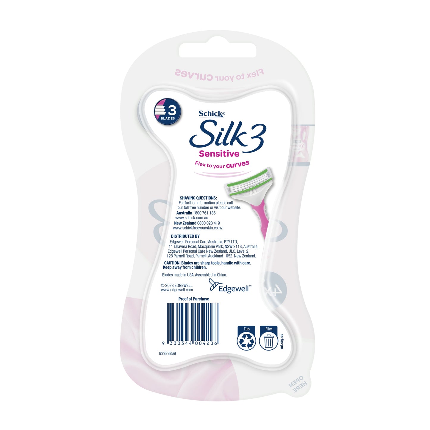 Schick Extreme 3 Womens Sensitive Disposable Razor 4PK