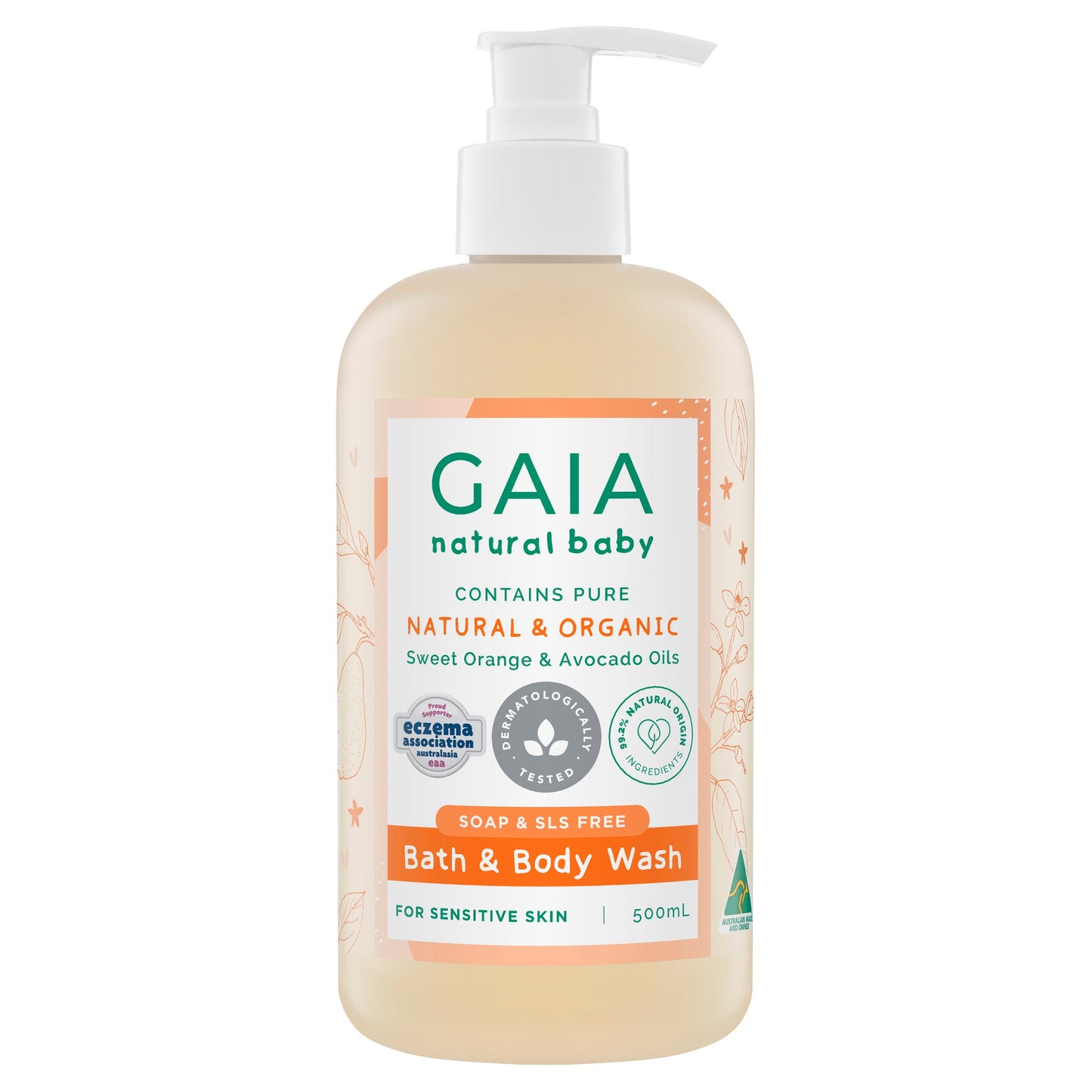 GAIA Baby Bath & Body Wash 500ml