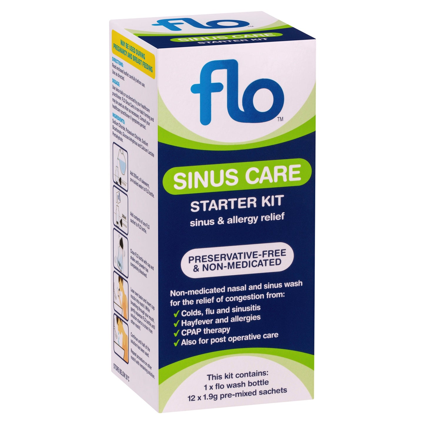 FLO Sinus Care Starter Kit 12 Sachets