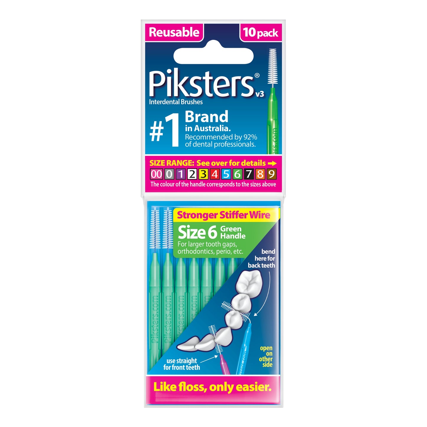 Piksters Inter-Dental Brush Size 6 - 10 Pack