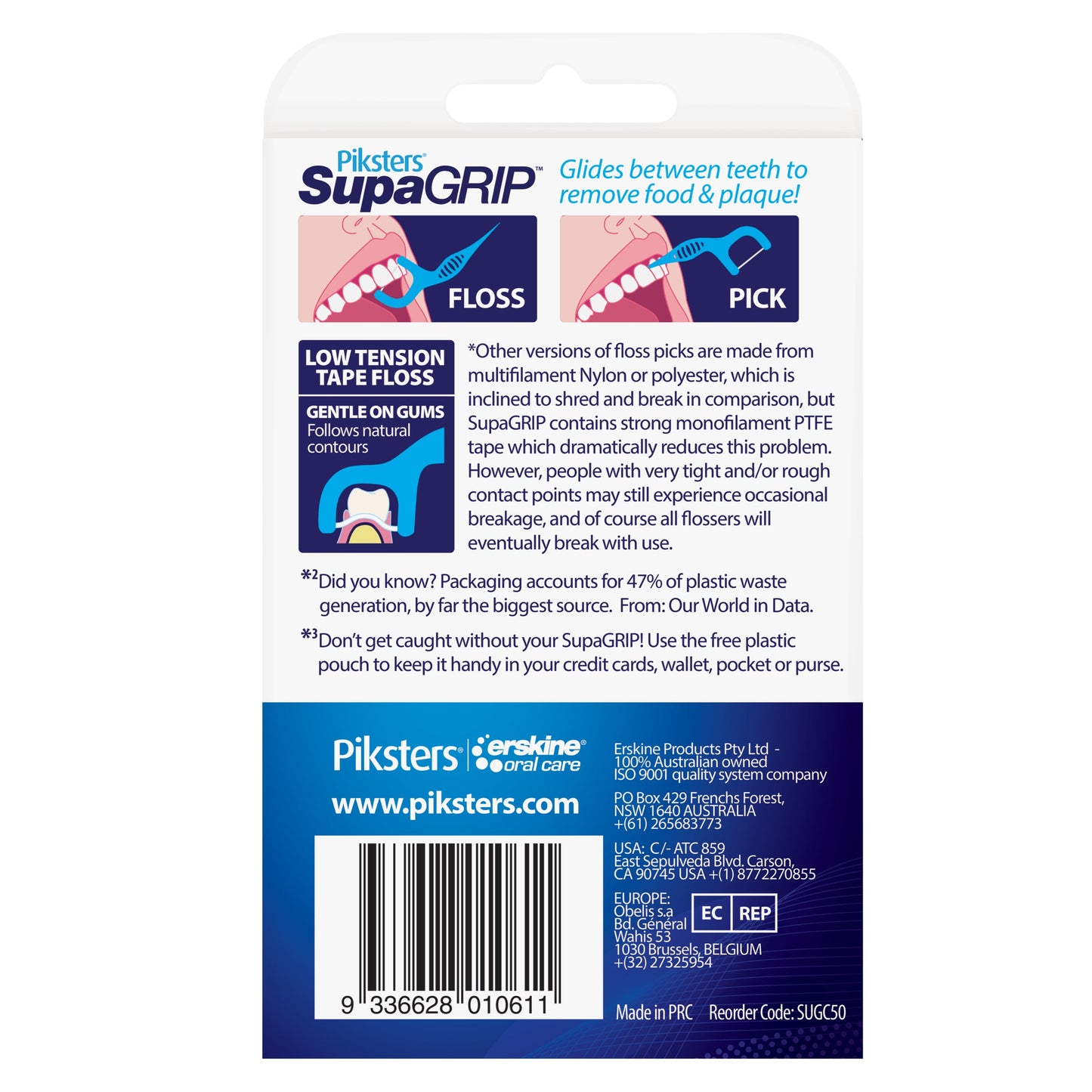 PIKSTERS SUPA GRIP FLOSS PICKS 50