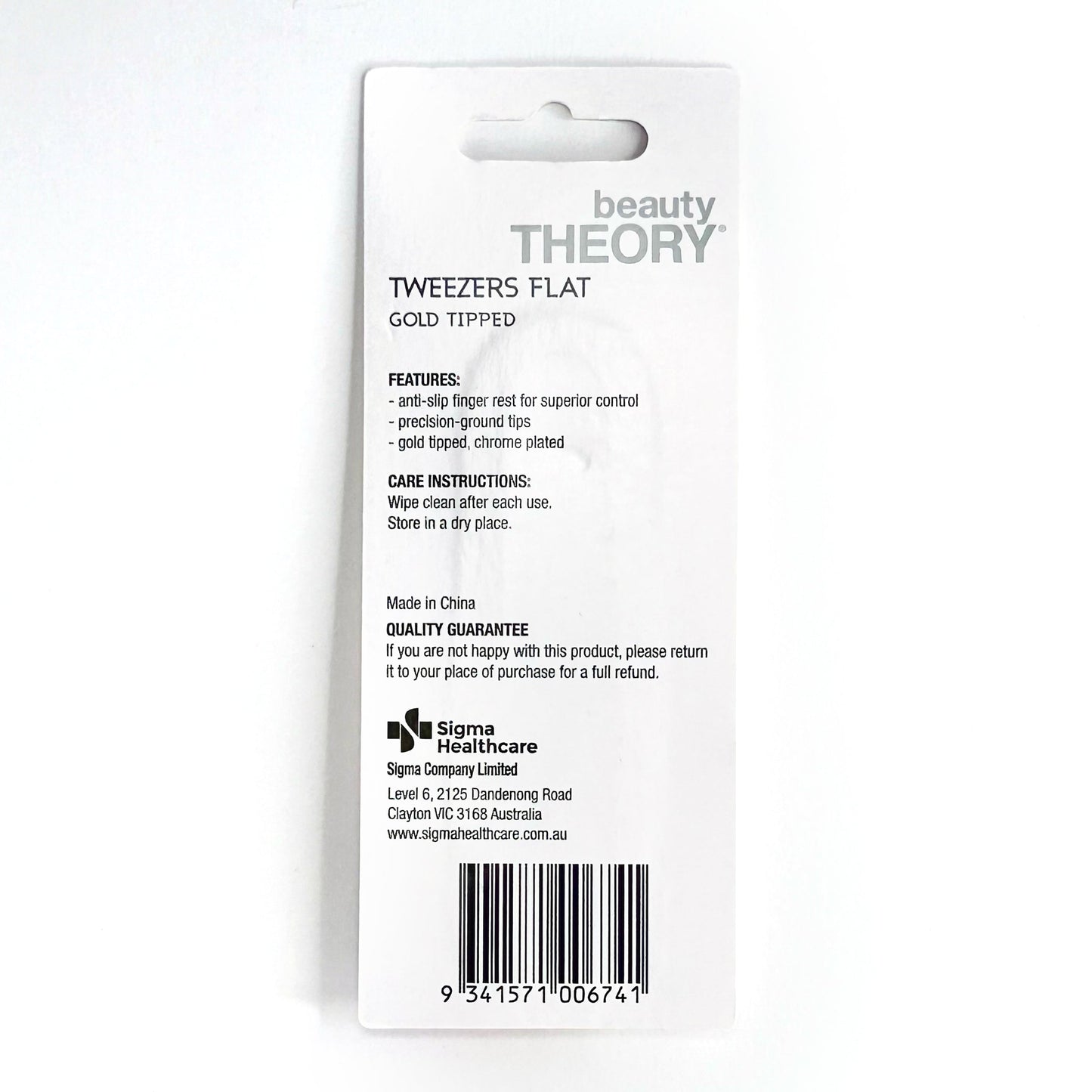 Beauty Theory Tweezers - Gold Tipped Flat