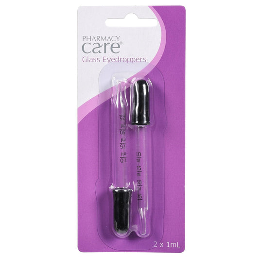 Pharmacy Care Glass Eyedroppers - 1mL 2PK