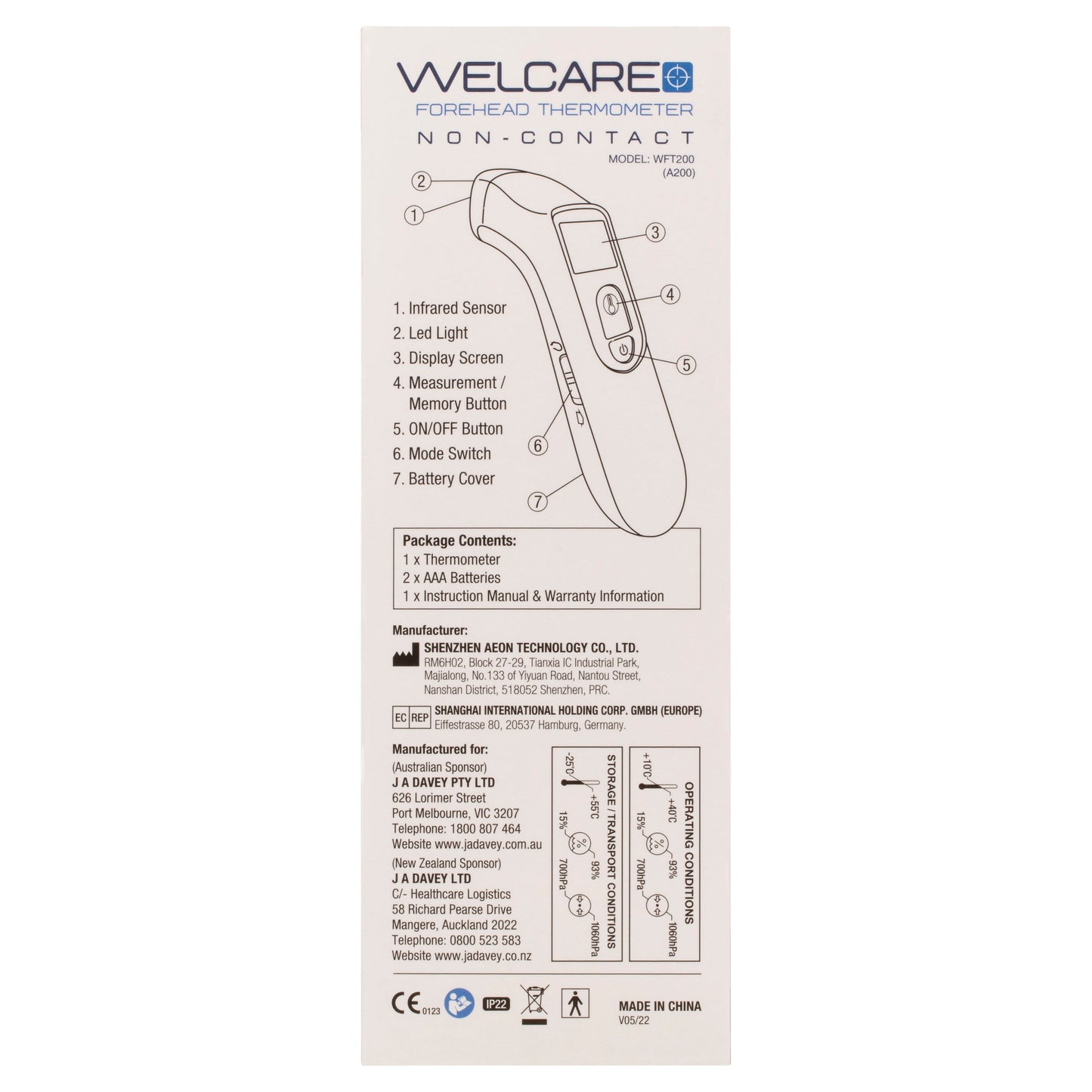 Welcare FOREHEAD 2IN1 Digital Thermometer WFT200
