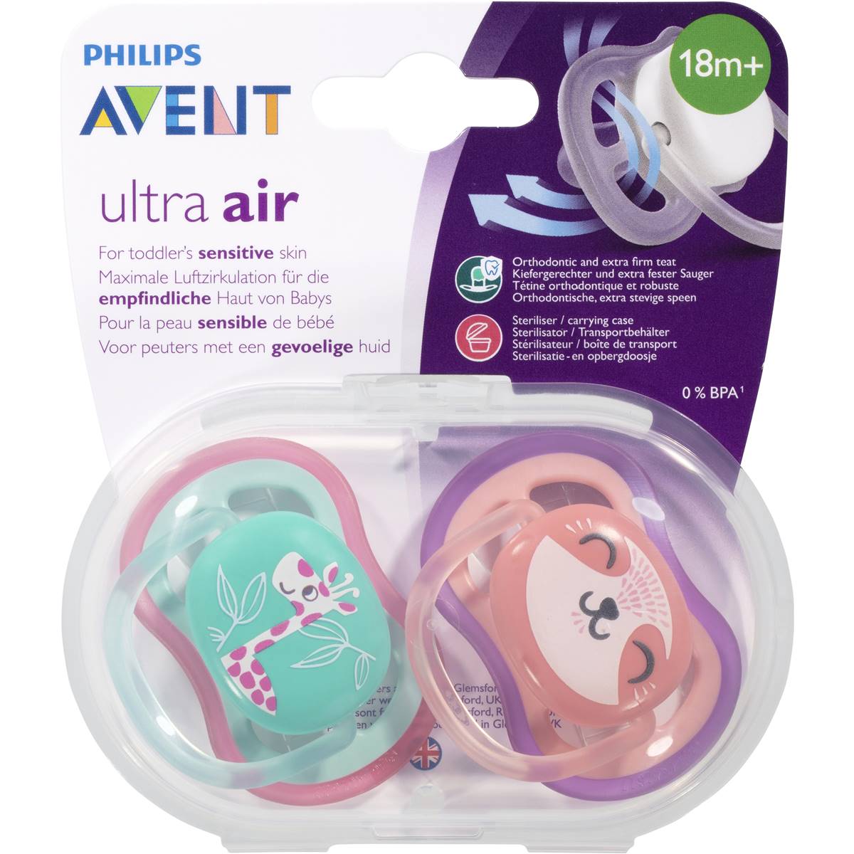 Avent Ultra Air BPA Free Soother 18m+ 2 Pack