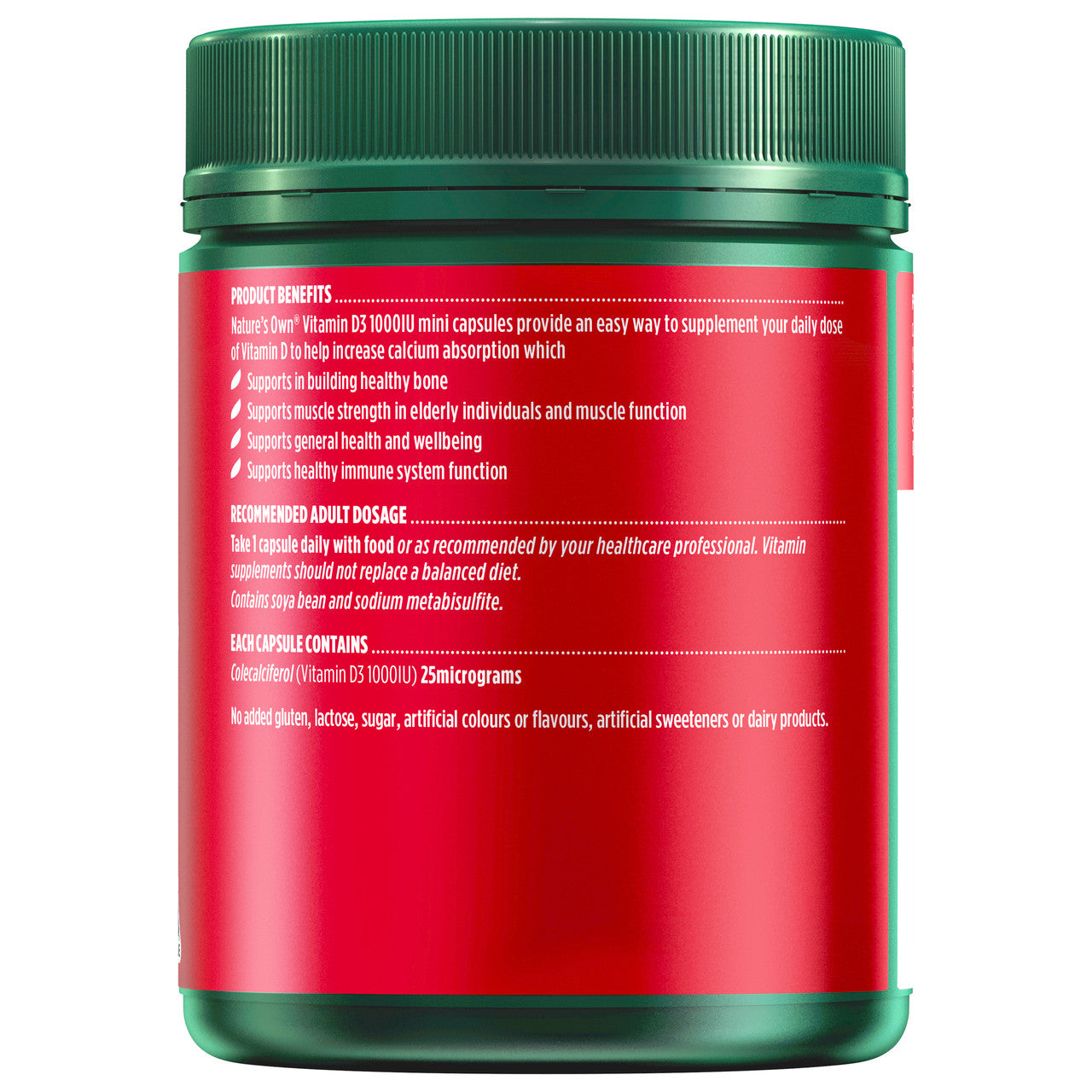 Nature's Own Vitamin D3 1000IU 400 Capsules