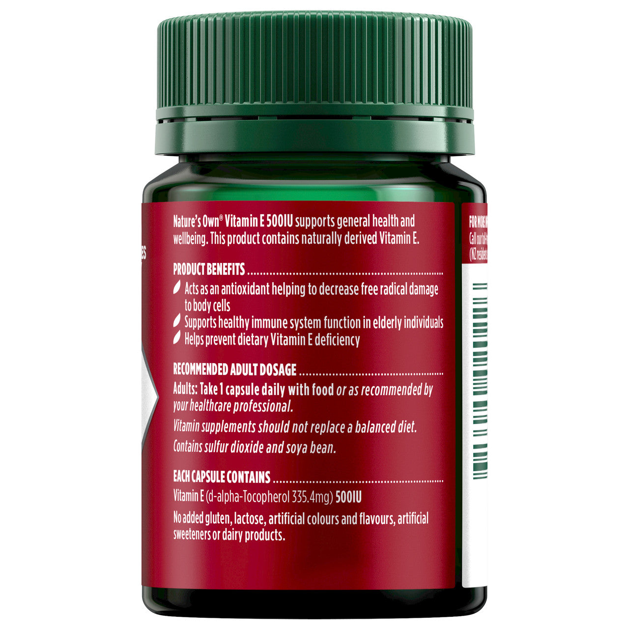 Nature's Own Vitamin E 500IU 60 Capsules
