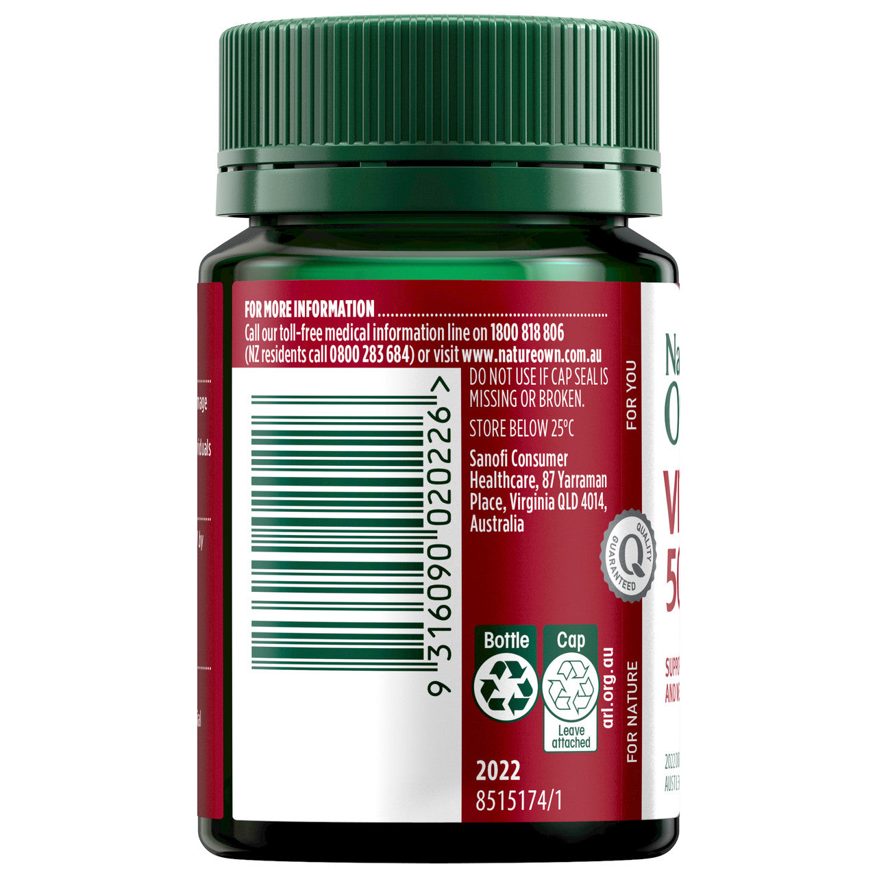 Nature's Own Vitamin E 500IU 60 Capsules
