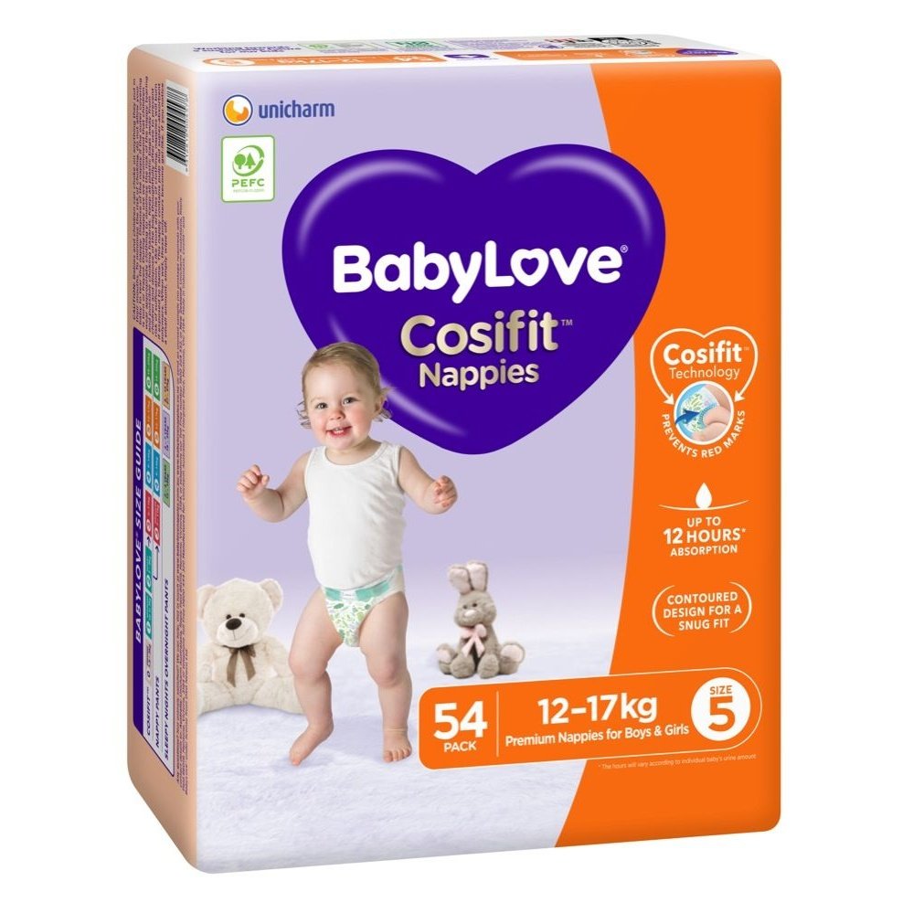 Babylove Cosifit Jumbo Nappies Walker 54 Pack