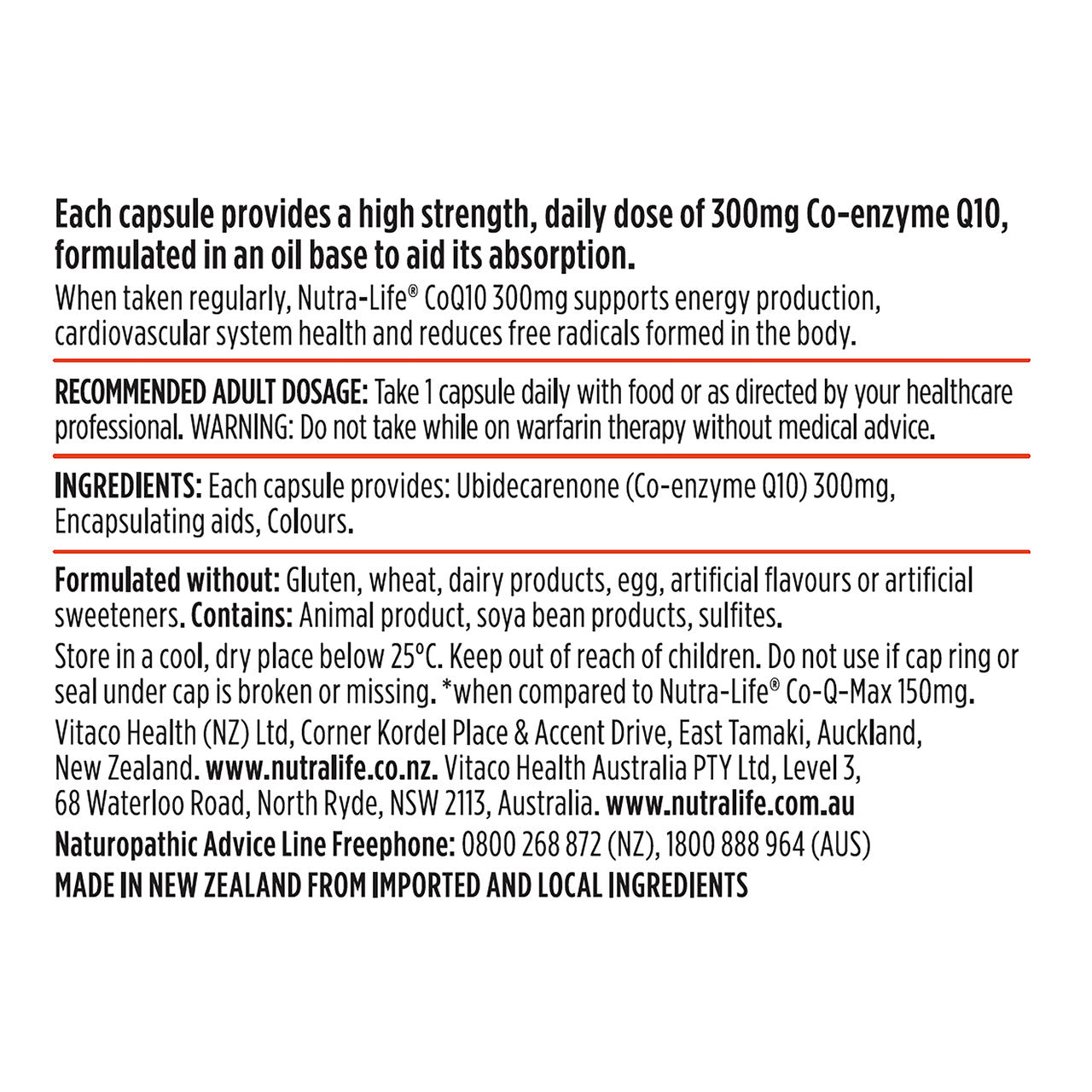 Nutra-Life CoQ10 300mg  30 Capsules