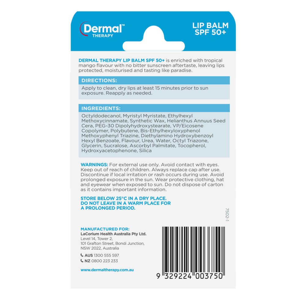 Dermal Therapy Lip Balm SPF50+ 4.8g