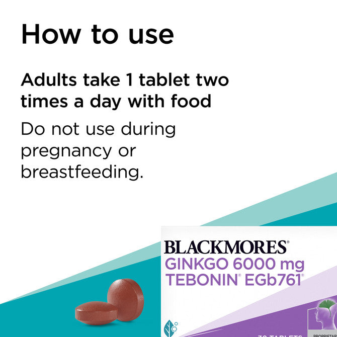 Blackmores Ginkgo 6000mg 30 Tablets