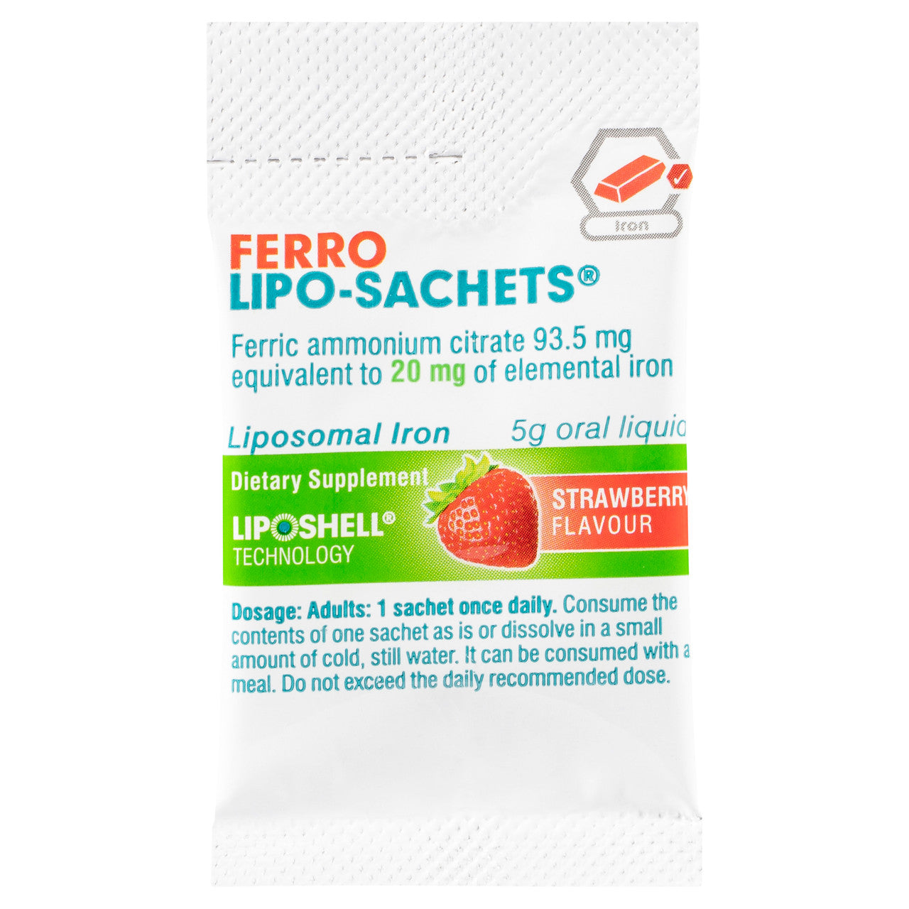 Ferro Lipo-Sachets Strawberry Flavour 30 Sachets