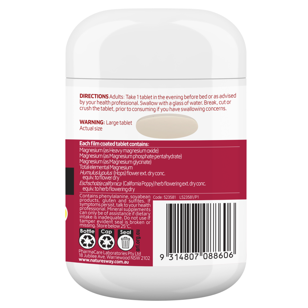 Nature's Way Magnesium + Sleep Well 60 Tablets