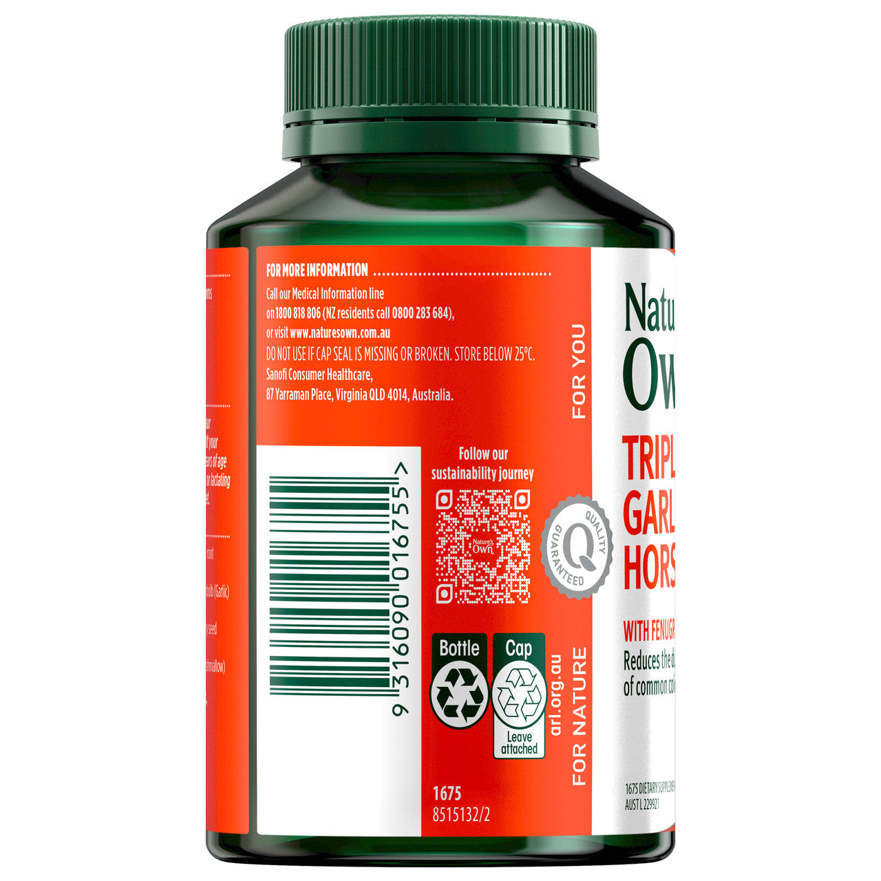 Nature's Own Triple Strength Garlic Plus C Horseradish 150 Tablets