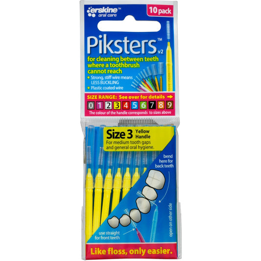 Piksters Inter Brush Size 3 Pack 10 (yellow)