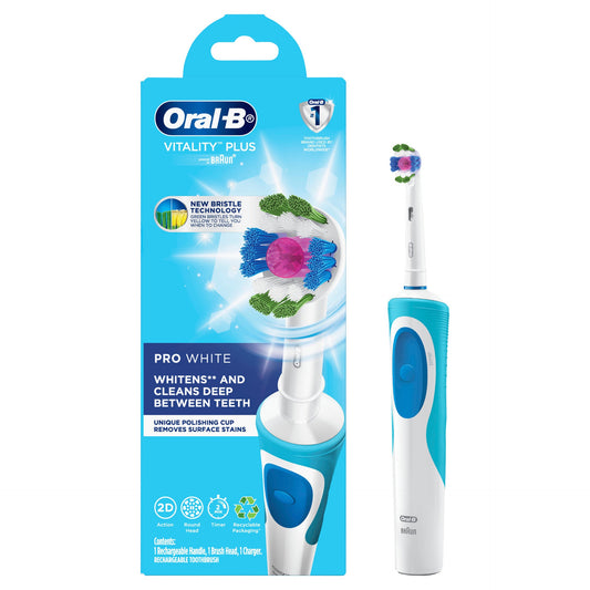 Oral-B Vitality Plus Pro White Electric Toothbrush With Charger