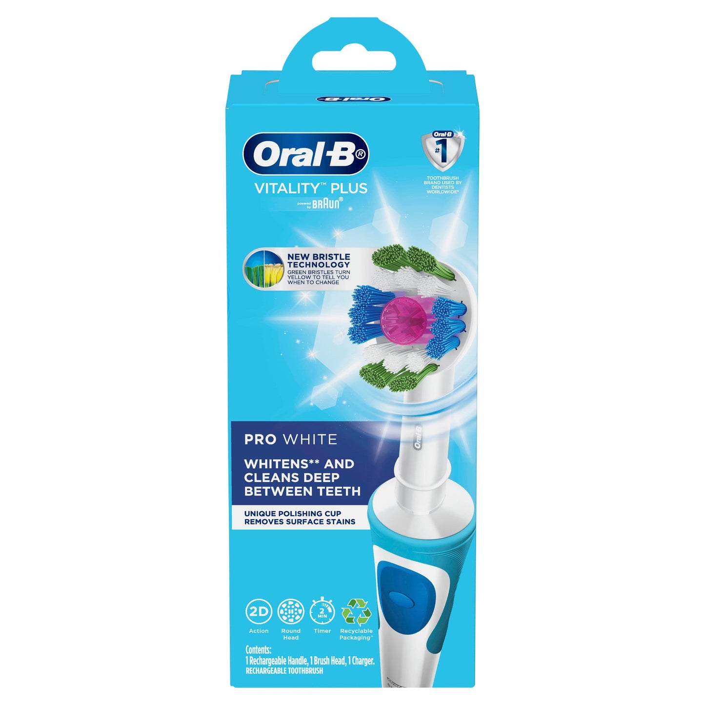 Oral-B Vitality Plus Pro White Electric Toothbrush With Charger