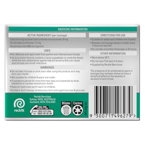 Strepsils Plus Numbing Lozenges 36pk Sore Throat Pain Relief