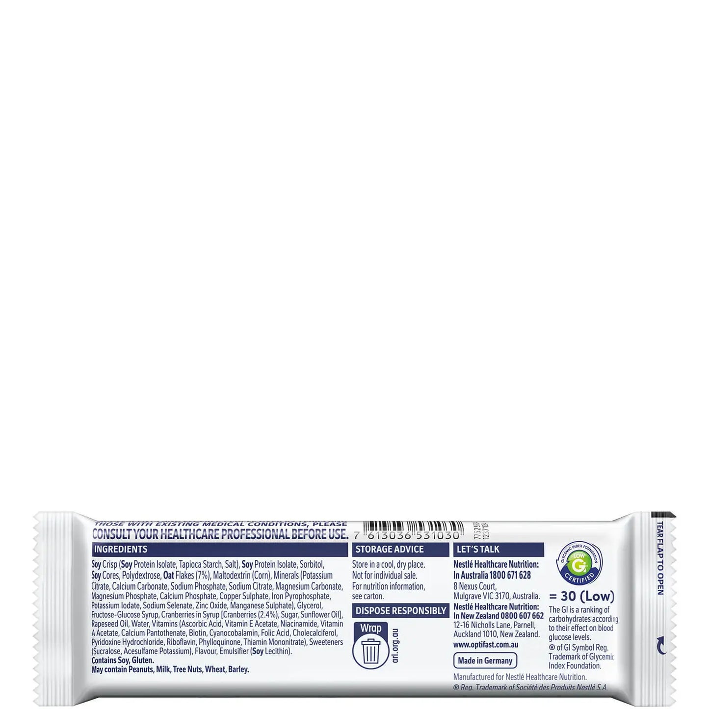 Optifast VLCD Bar Cereal 6x65g